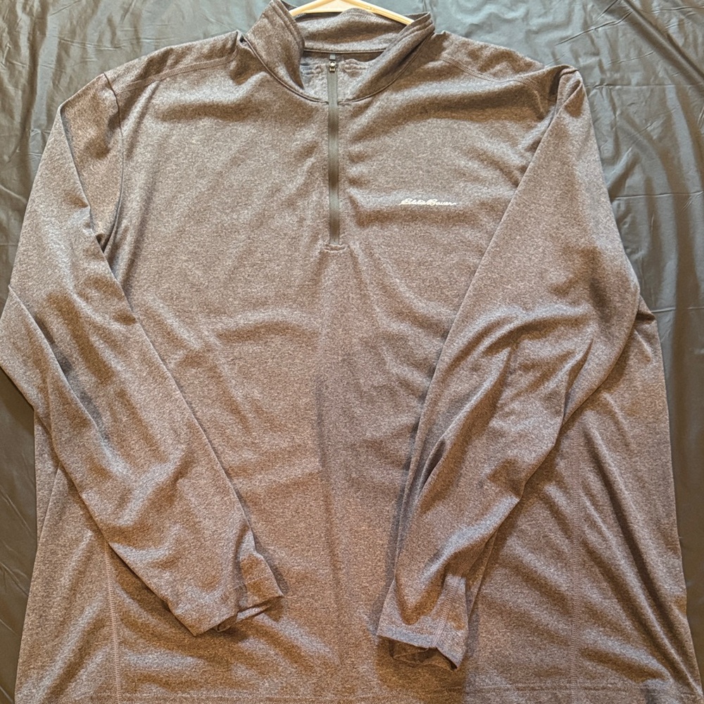 Eddie Bauer Gray Quarter-Zip Jacket